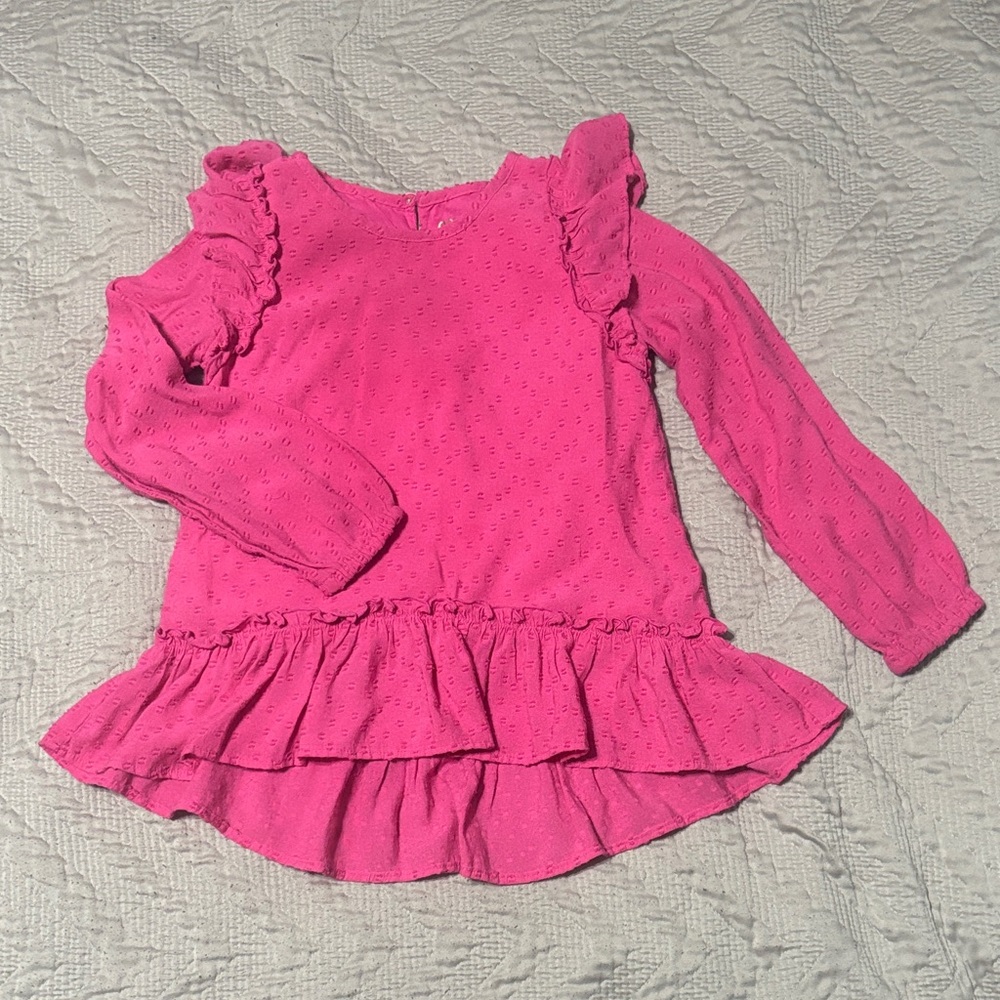 Charming Pink Ruffled Kids Blouse